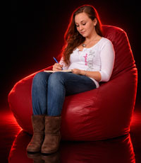 Leather-look vinyl bean bag material