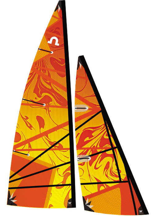 Fire Swirl Soling 1 Meter Sails