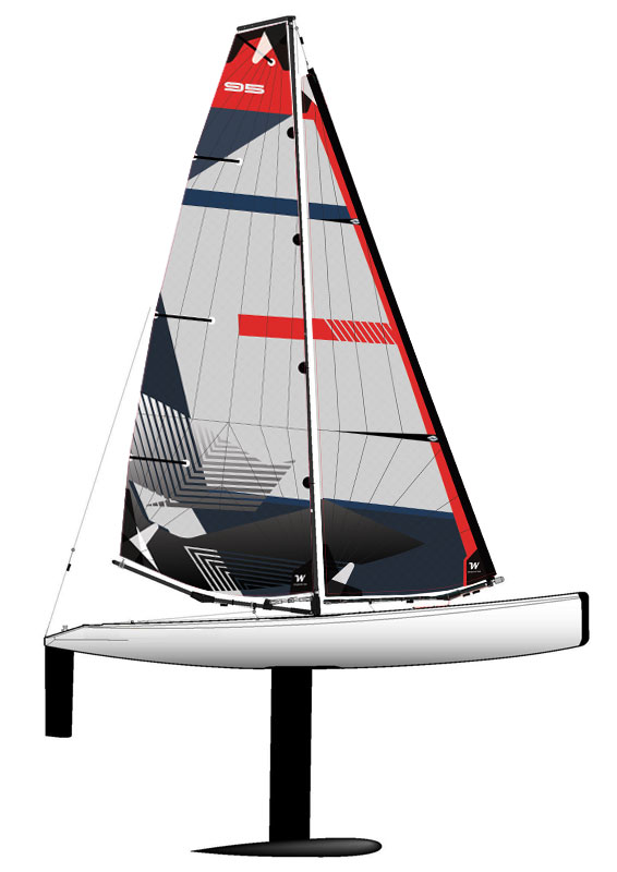 DragonFlite 95 Sails  Red Navy