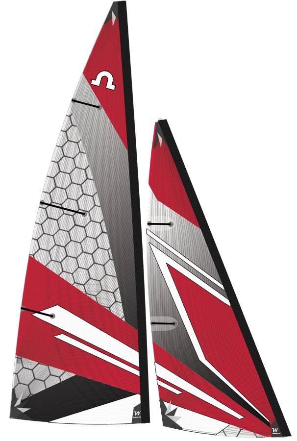 Soling One Meter Red Kite Sails