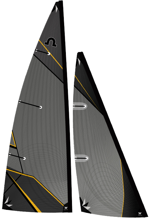 Black & Gold Soling 1 Meter Sails