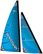 V32 Sails in Blue Hooligan