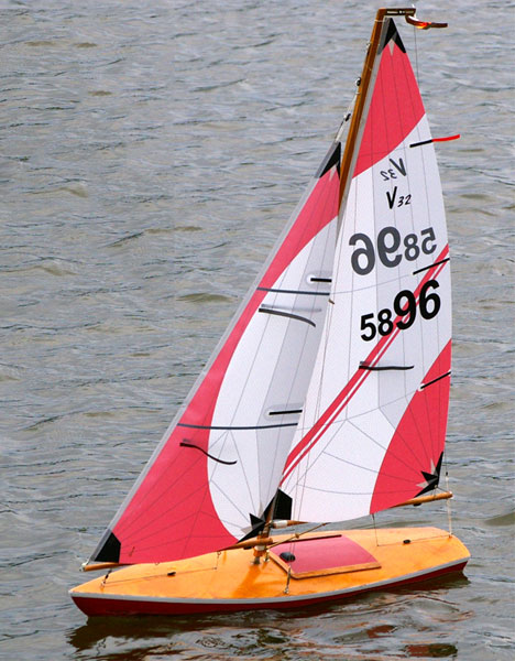 V32 Sails in Red Swirl