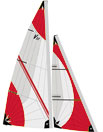V32 Sails in Red Swirl